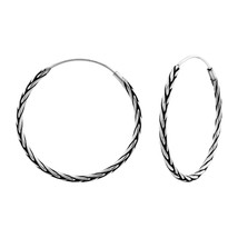 925 Sterling Silver 30 mm Twisted Hoop Earrings - £17.23 GBP