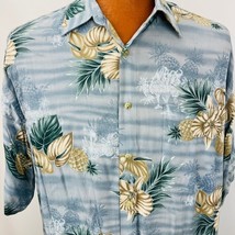Campia Moda Hawaiian Aloha L Shirt Pineapple Tiki Drinks Orchid Palm Leaves - £40.05 GBP