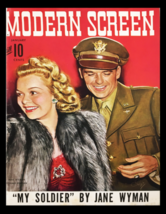 COVER ONLY Modern Screen Magazine January 1943 Jane Wyman Ronald Reagan No Label - £11.32 GBP