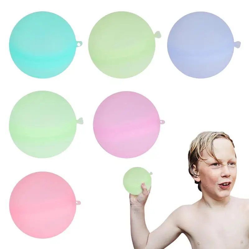 6pc Reusable Water Balloons Refillable Water Balloon Quick Fill Self Seali - £9.78 GBP+