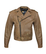 Men&#39;s Classic Retro Soft Distressed Brown Premium Leather Motorcycle Jac... - £47.17 GBP
