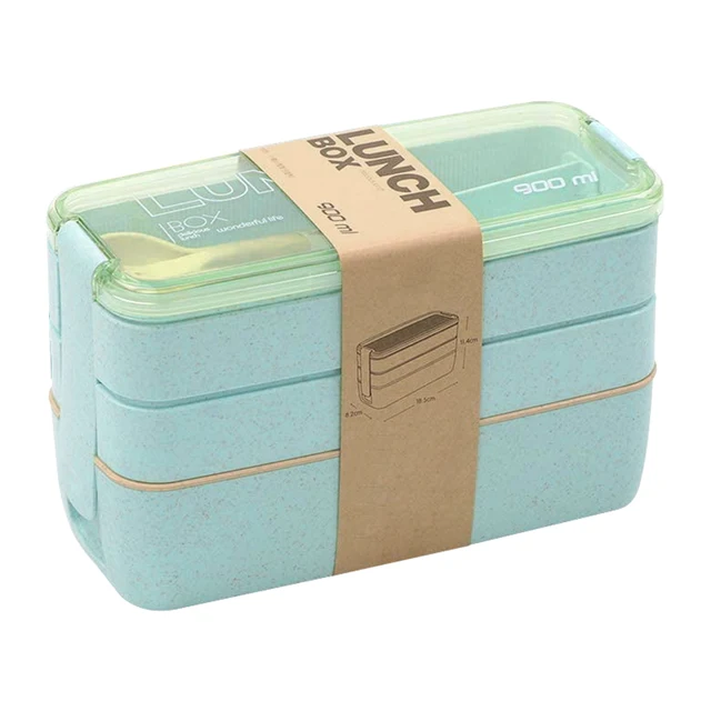 900ML Bento Box for Kids 3 Stackable Lunch Box Leak-proof Portable Lunch... - £14.86 GBP