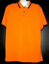 T- Christopher Orange Blue Trim Men&#39;s Cotton Polo Shirt Size XL - $17.60