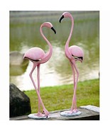Ebros Large Set of 2 Colorful Tropical Rainforest Pink Flamingo Garden S... - £516.62 GBP
