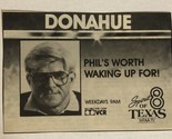 Donahue Tv Guide Print Ad Phil Donahue Spirit Of Texas 8 TPA12 - $5.93