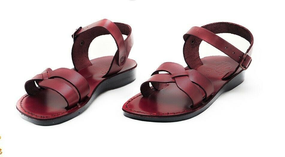 Men&#39;s Biblical Jerusalem Jesus Sandals Natural Leather Handmade 6-15 sizes - $49.00