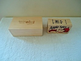 Lot Of 2 Wooden Boxes With Sliding Tops,1,Harrison County Ky,1,Apple Spice Tea - £20.91 GBP