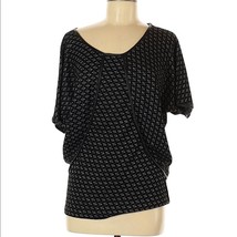 Max Studio Dolman Black Top Faux Leather Trim Medium NWOT - $16.99