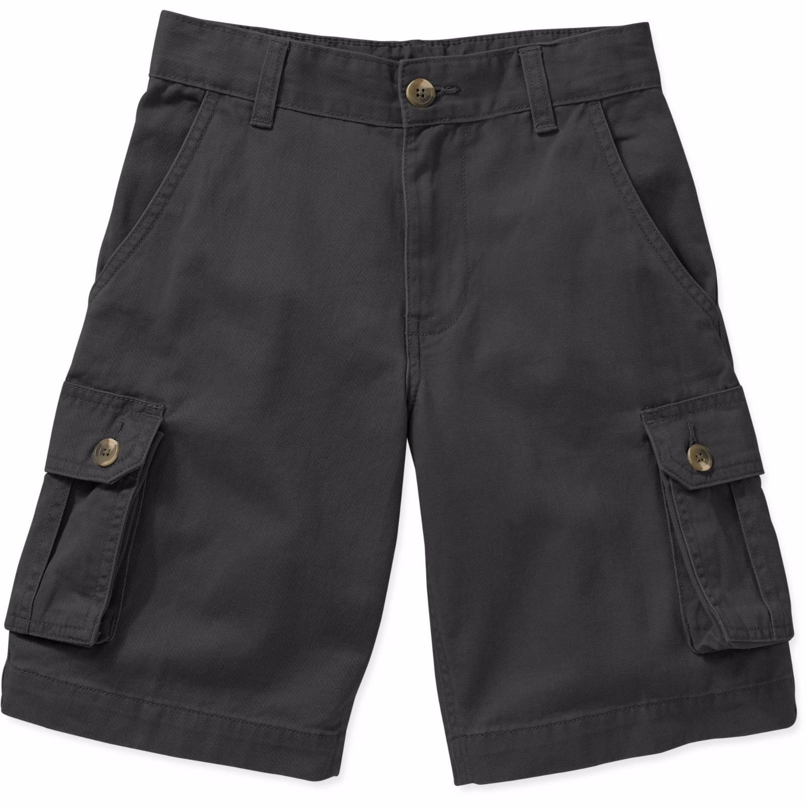 Faded Glory Boys Solid Cargo Shorts Black Soot Size 5 NEW - $12.86