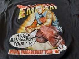 EMINEM Anger Management Tour 2002 Men&#39;s Black Shirt Large Vintage Mint R... - £202.06 GBP