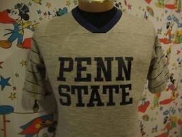 Vintage Penn State Nittany Lions Acrylic V Neck gray jersery T Shirt Sz S - £16.88 GBP