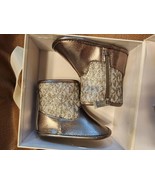 Michael Kors Baby Moca Silver  Boots Size 4 Infant - $29.74 CAD