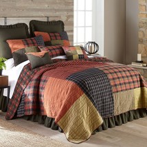 Donna Sharp Woodland Square Quilt Queen 3- Piece Cotton Patchwork Lodge Country - $226.27