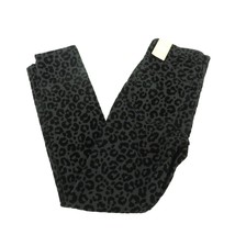 Madewell Mid Rise Velour Leopard Print Skinny Jeans 23 Black NWT - £35.52 GBP