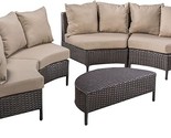 Christopher Knight Home Newton Outdoor 6-Seater Wicker Lounge Set, 5-Pcs... - $1,666.99
