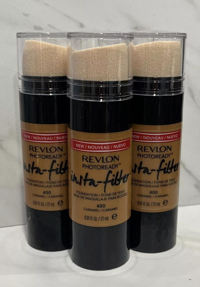 3 Revlon Photoready Insta-Filter Foundation - 400 Caramel - 0.91 oz Sealed - $11.40