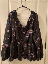Ava &amp; Viv Women&#39;s Plus Size 4X Floral Long Sleeve Blouse Top  - £29.42 GBP