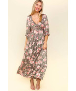 Haptics Twisted Detail Ruffled Hem Floral Dress with Side Pockets - $50.94 CAD
