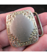vintage STERLING SILVER belt buckle ORNATE ENGRAVED ladies gold DUNN BROS. - $44.99