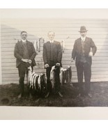 RPPC CYKO Men With Fish #2 c1905 Victorian Era Clothing Rare Unposted PC... - $95.72 CAD