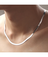 925 Silver Necklace 4MM Snake Chain Men and Women - £16.34 GBP