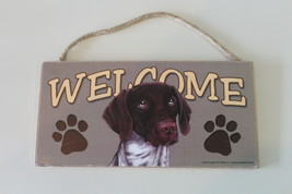 Love &amp; Laughter 5&quot; x 10&quot; German Shorthaired Pointer Wooden &quot;Welcome&quot; Plaque - £3.15 GBP