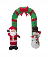 Santa and Snowman 8FT Archway Inflatable Christmas Yard Outdoor Decor LE... - $1,879.58 MXN