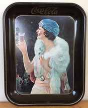 Vtg Antique Style Coca Cola Coke Turban Flapper Girl Mink Coat Serving T... - $86.99
