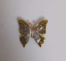 Vintage Signed Premier Designs Butterfly Brooch Pin Two-Tone Metal Gold ... - $168.38 MXN