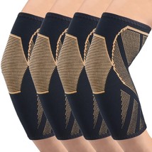 CYCLXY 2 Pairs Elbow Compression Sleeve ，Copper Tennis Elbow Braces for - $16.82