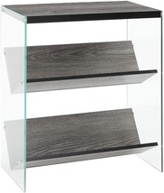 Convenience Concepts Soho Bookcase, Weathered Gray / Glass - £78.32 GBP
