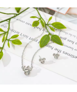 Exquisite Silver Plated Minnie Mouse Rhinestone Necklace/Earring Set - $16.99