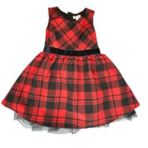 Cat and Jack Dress Girls XS Red Black Buffalo Check Plaid Sleeveless Hol... - $19.99