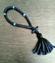 50 knot orthodox komboskini - Black woolen Prayer rope - Orthodox religious gift - £19.21 GBP