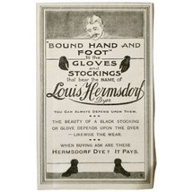 Louis Hermsdorf Black Stockings 1897 Advertisement Victorian Fashion ADB... - $14.99