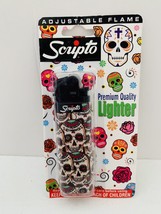 Scripto Premium Quality Lighter *Pink Green Skulls Design* (Adjustable F... - £7.79 GBP