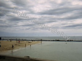 1970 Honolulu Beach Scene Breakwater Hawaii Kodachrome 35mm Slide - £5.87 GBP