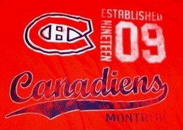 NHL Hockey Tee Shirt Montreal Canadiens Red Cotton/Poly Blend Size M - £11.63 GBP
