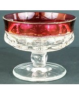 Indiana Colony Ruby Crown Thumbprint Sherbert Dishes Set of 3 - £17.59 GBP
