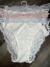 Jessica Simpson ~ Womens String Bikini Underwear Panties Nylon 5-Pair Lace ~ XL - £29.60 GBP