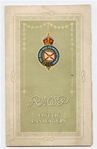 R M S P Oruba Passenger List Sailing from Bermuda 1912 Royal Mail Steam ... - $57.54