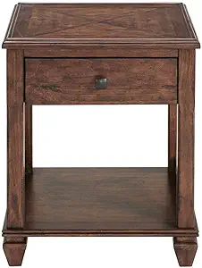 Stockbridge 21&quot; Square Wood End Table With Drawer - $311.99