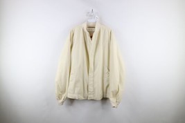 Vintage 70s Streetwear Mens Size 46 Distressed Catalina Bomber Jacket Cream USA - £33.96 GBP