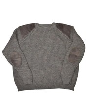 Woolovers Sweater Mens 2XL Wool Chunky Crewneck Suede Leather Trim Count... - £56.62 GBP
