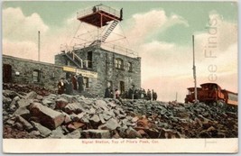Postcard Signal Station On Top Of Pike&#39;s Peak Colorado Springs 1907 Postmark - £18.46 GBP