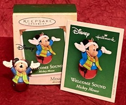 Welcome Sound Mickey Mouse Miniature Bell Christmas Hallmark Ornament 2004 - £17.13 GBP