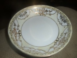 Meito China Japan Soup Finger Bowl Gold Paint--BACKSTAMPED Vintage Hand Painted - £10.56 GBP