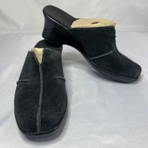 Clarks 78581 Womens US 7M Black Suede Slip-On Casual Wedge Clog Mule Shoes - $23.19