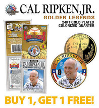 Cal Ripken Jr Golden Legends 24K Gold Plated Maryland State Quarter Coin - Bogo - £9.72 GBP