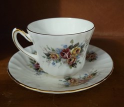 Vintage Royal Sutherland HM Fine Bone China Tea Cup &amp; Saucer Multicolor ... - $14.50